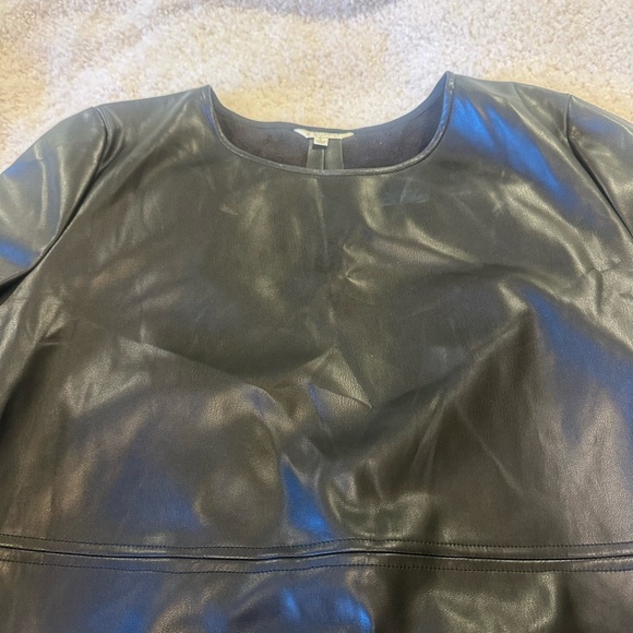 Z Supply London Elegant Black Faux Leather Dress L - Picture 3 of 4